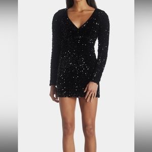 Black sequin mini dress